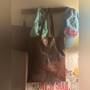 Brown Leather Tote Bag